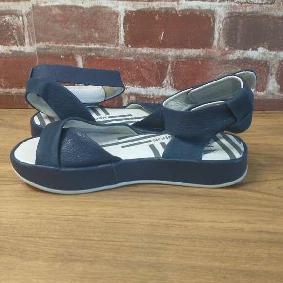 Fly London Sandal Womens Size 6.5 Blue Leather - Picture 8 of 9